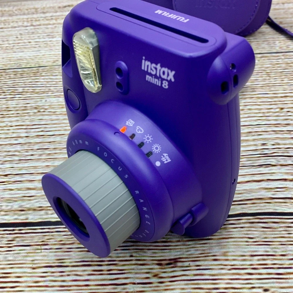 Fujifilm Instax‎ Mini 8 Purple Instant Camera Bundle with Case & Film Pack